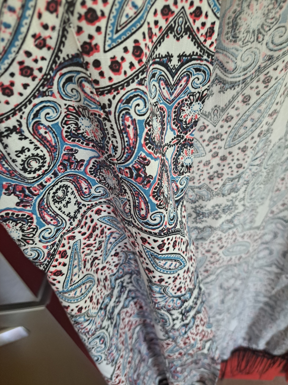 Umgee M/L boho Fringed Paisley Pocketed Maxi Vest Festival Retro - Picture 5 of 5